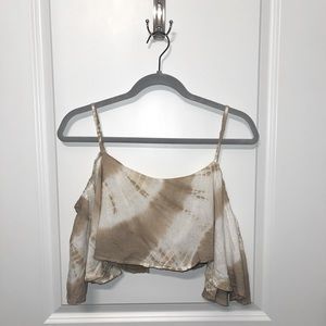 BoHome collection tan & white tie dye top